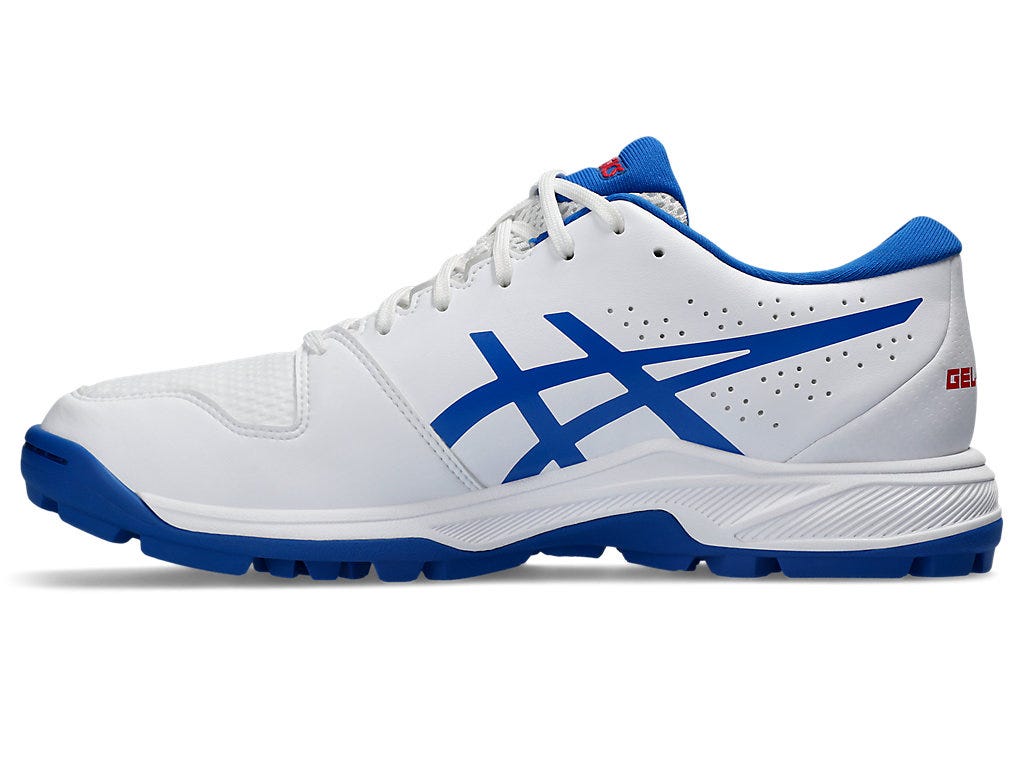 ASICS GEL PEAKE 2 SHOES WHITE TUNA BLUE MONARCH CRICKET